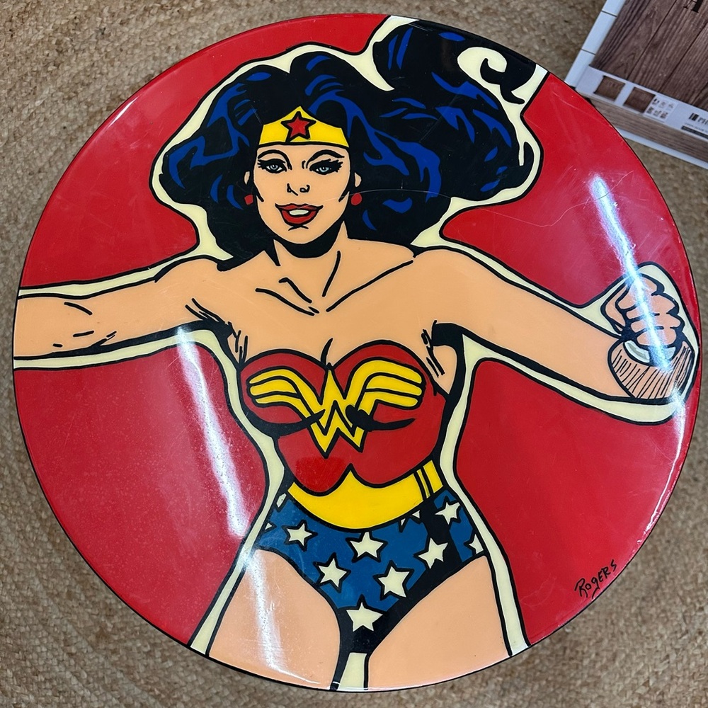 Wonder Woman Table - legs can removed to be wall art. One of a kind
